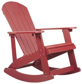 Cadeira de baloiço de jardim vermelha ADIRONDACK Beliani