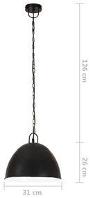 Candeeiro suspenso vintage indust. redondo 25 W 31 cm E27 preto