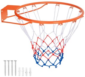 Cesto de basquetebol 38,5 cm montado com rede para todas as condições atmosféricas Laranja