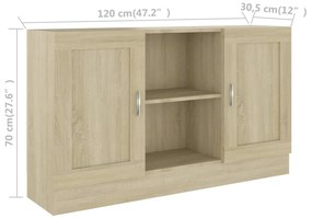 Aparador Real de 120 cm - Carvalho - Design Moderno