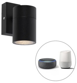 LED Candeeiro de Parede Exterior Inteligente Preto c/ WiFi GU10 IP44 - Solo Moderno