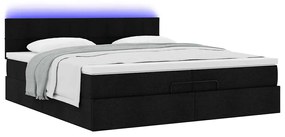 63 / 5,000vidaXL Estrutura de cama otomana com colchões tecido preto