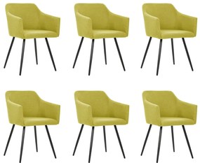 vidaXL Cadeiras de jantar 6 pcs tecido verde