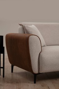 Sofá-cama de canto Aren – Bege e Canela – 150 x 260 cm