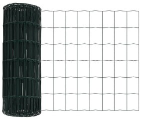 Cerca Euro com 13 Postes 0.8x25 m Aço Galvanizado Verde