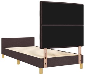 Estrutura de Cama vidaXL Castanho Escuro 90x190 cm Tecido