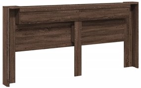 Armário cabeceira luzes LED 220x16,5x103,5 cm carvalho castanho