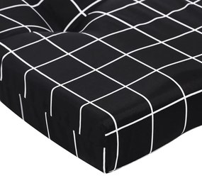 Almofadões p/ cadeira terraço 2 pcs tecido oxford xadrez preto