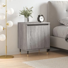 vidaXL Mesa de cabeceira 40x30x50 cm derivados de madeira cinza sonoma