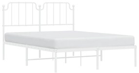 Estrutura de cama com cabeceira 150x200 cm metal branco