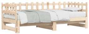 Estrutura sofá-cama de puxar 2x(90x190) cm pinho maciço