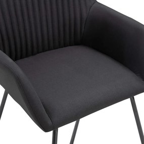 Cadeiras de jantar 2 pcs tecido preto