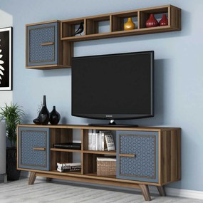 Móvel TV Ayla – Nogueira Azul – 160x56,2x35 cm