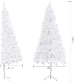 Árvore de Natal artificial de canto 240 cm PVC branco