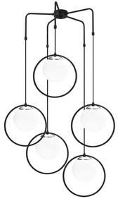 Candeeiro de Teto Dolunay – Preto e Branco – 74 cm de Diâmetro x 103 c