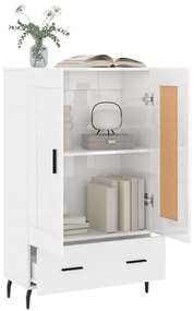 Aparador alto 69,5x31x115 cm derivados madeira branco brilhante