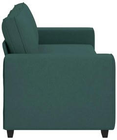Sofá de 3 lugares 180 cm tecido verde-escuro