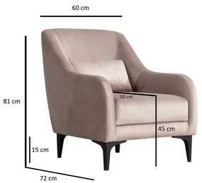 Cadeira Wing Astana – Bege – 60x81x72 cm