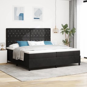 Cama Box Spring com Colchão vidaXL Preto 200x200 cm Veludo