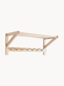 Pine Wood Wall-mounted Coat Rack Cole with Hat Shelf
