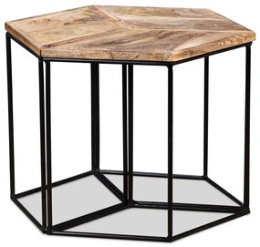 Mesa de centro madeira de mangueira maciça 56x48x40 cm