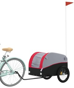 Reboque para bicicleta 45 kg ferro preto e vermelho