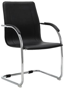 289355 vidaXL Cadeira de escritório cantilever em couro artificial preto