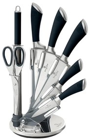 BerlingerHaus - Conjunto de facas em aço inoxidável num suporte 7 pcs prateado/preto