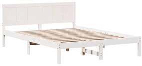 Cama de Madeira Branca Branca Madeira 160 x 200 cm Durável