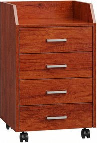 Vinsetto Bloco de Gavetas de Escritório com Rodas 4 Gavetas Organizador Móvel 40x36x65 cm Castanho | Aosom Portugal