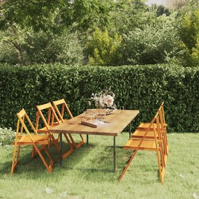 vidaXL Cadeiras de jardim dobráveis 6 pcs madeira de acácia maciça