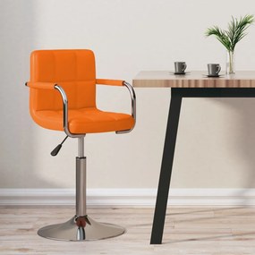 vidaXL Banco de bar couro artificial laranja