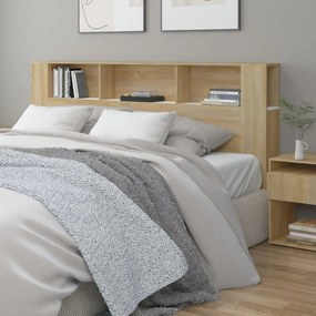vidaXL Armário de cabeceira 200x18,5x104,5 cm branco e carvalho sonoma