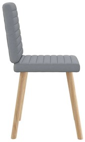 Cadeiras de jantar 6 pcs tecido cinzento-claro