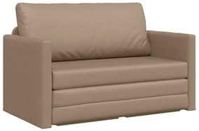 Sofá Cama 2 em 1 Cappuccino 124x71x78 cm Couro Sintético