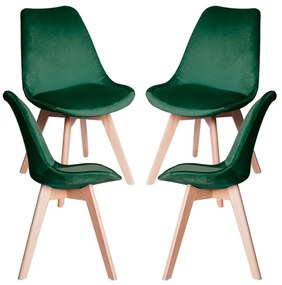 Pack 4 Cadeiras Synk Veludo - Verde escuro