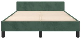 Estrutura de cama sem colchão 120x200 cm veludo verde-escuro