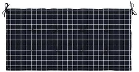 Almofadão p/ banco jardim 120x50x4cm tecido oxford xadrez preto