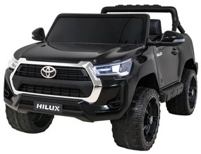 Carro elétrico para Crianças Toyota Hilux 12V 4x4 Rodas Espuma EVA, Assento couro ecológico Preto