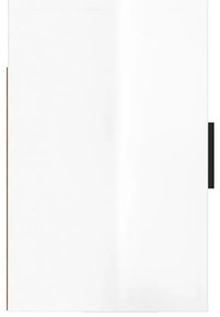 Mesa de cabeceira de parede 50x30x47 cm branco brilhante