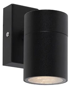Candeeiro de parede exterior preto em aço inoxidável IP44 - Solo Moderno