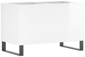 Armário p/ discos 74,5x38x48 cm deriv. madeira branco brilhante