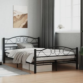 vidaXL Estrutura de cama 120x200 cm aço preto