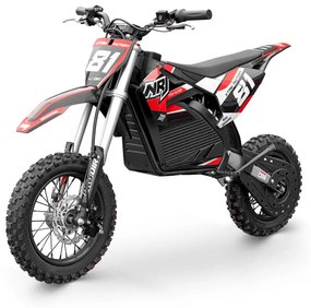 MOTO CROSS elétrica para crianças Bateria de lítio de 1000W NRJ 12/10 Vermelha