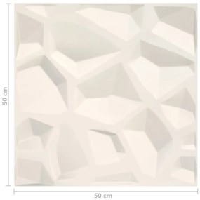 12 pcs Painéis de parede 3D 0,5x0,5 m 3 m²