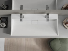 Mexen Ava lavatório de bancada em aglomerado 2/O 100 x 46 cm, branco - 23011002