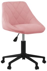 vidaXL Cadeira de jantar giratória veludo rosa