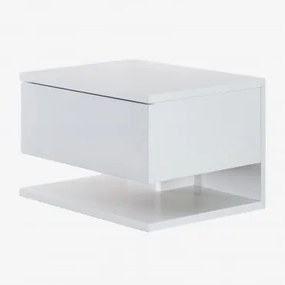 Mesinha De Cabeceira Flutuante 40x30 Cm Com Gaveta Griviza Branco - Sklum