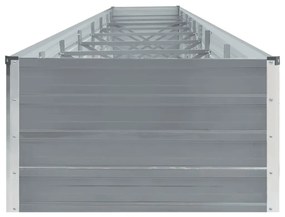 Canteiro elevado jardim aço galvanizado 600x80x45 cm cinzento