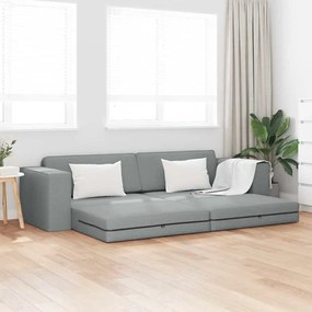 vidaXL Sofá Cama de Chão 2 em 1 Cinza Claro 245x150x60.5 cm Tecido